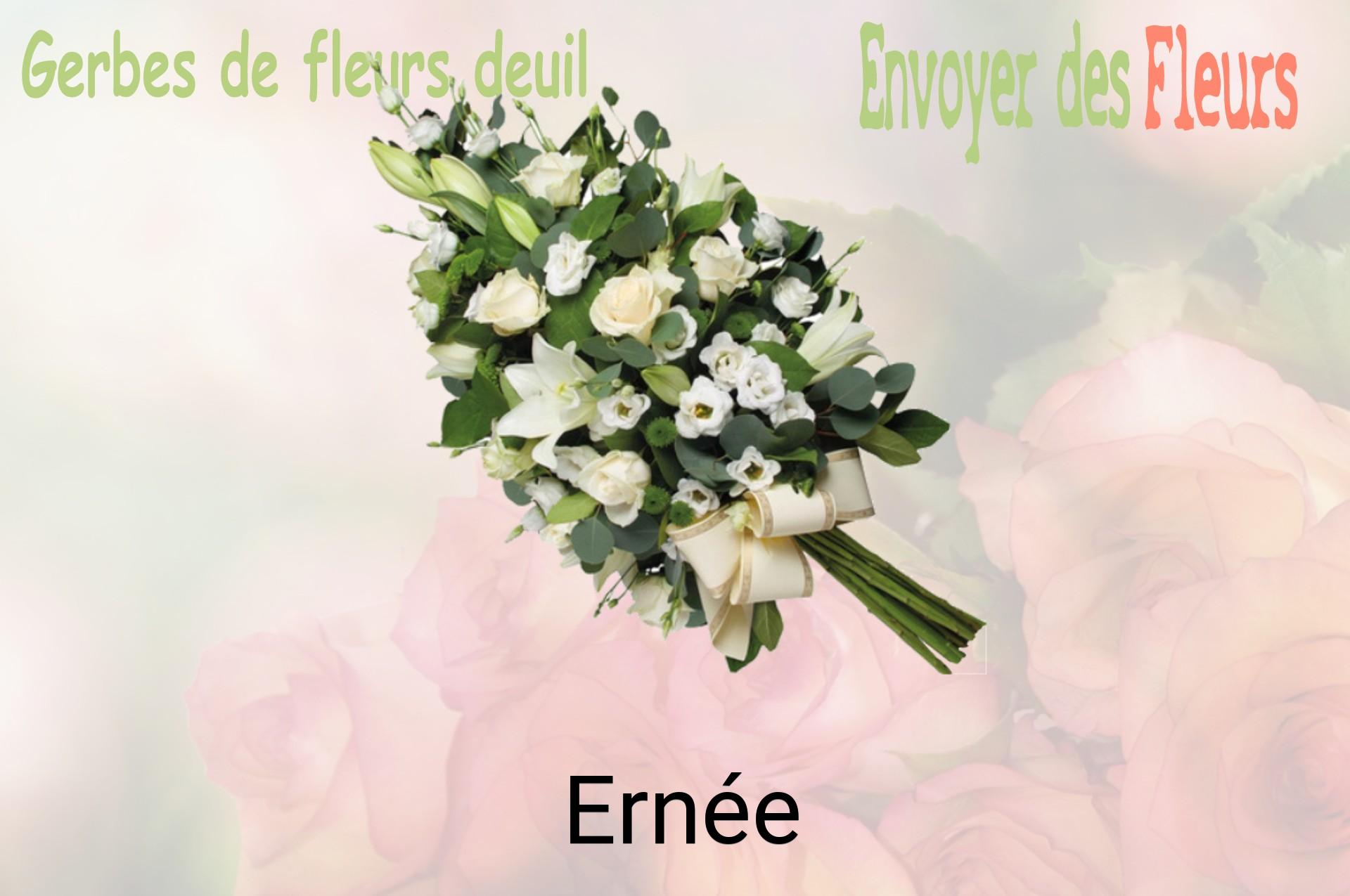 Gerbe de fleurs de deuil livrée à Ernée